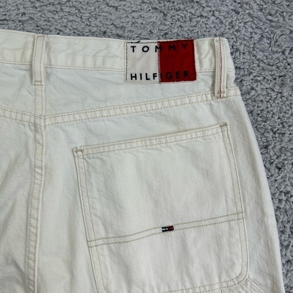 Tommy Hilfiger Jeans Mens 32 x 30 Carpenter Relaxed Tapered White Denim Classic - Picture 5 of 5